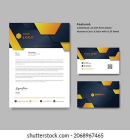 Professional creative letterhead and business card vector template