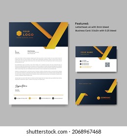 Professional creative letterhead and business card vector template