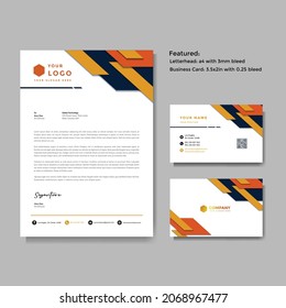 Professional creative letterhead and business card vector template