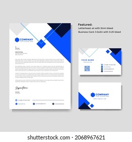 Professional creative letterhead and business card vector template