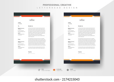 Professional Creative Letterhead Design Template