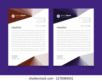 Professional Creative Letterhead Template Design Set