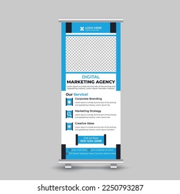 Professional creative minimal clean business roll up banner design template