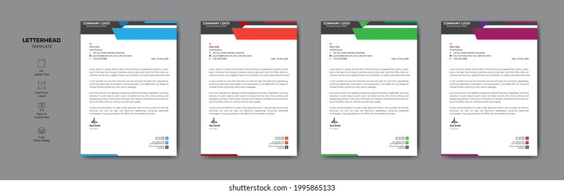 diseño profesional de membrete mínimo creativo
