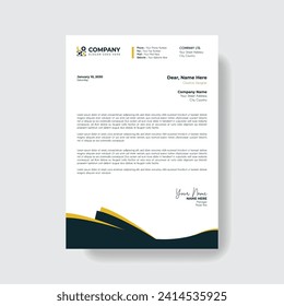 Professional And Creative Modern Corporate Business Letter Head Template.