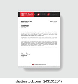 Professional And Creative Modern Corporate Business Letter Head Template.
