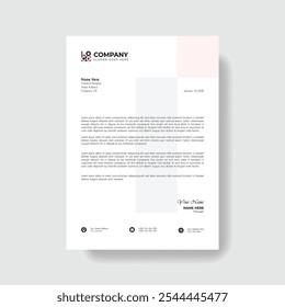 Professional And Creative Modern Corporate Business Letter Head Template.
