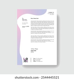Professional And Creative Modern Corporate Business Letter Head Template.
