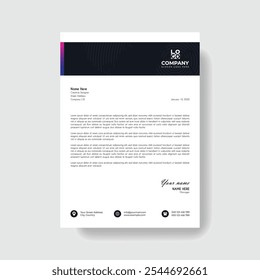Professional And Creative Modern Corporate Business Letter Head Template.