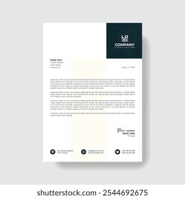 Professional And Creative Modern Corporate Business Letter Head Template.