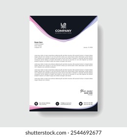 Professional And Creative Modern Corporate Business Letter Head Template.