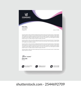 Professional And Creative Modern Corporate Business Letter Head Template.