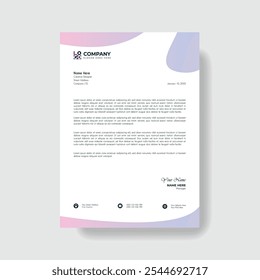 Professional And Creative Modern Corporate Business Letter Head Template.