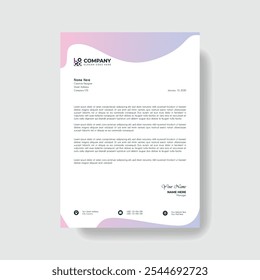 Professional And Creative Modern Corporate Business Letter Head Template.