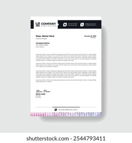 Professional And Creative Modern Corporate Business Letter Head Template.
