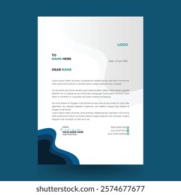 Professional And Creative Modern Corporate Business Letter Head with blue color.