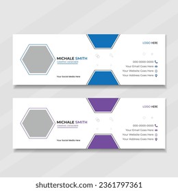 Diseño creativo profesional y moderno de firma de correo electrónico corporativo y firma de correo electrónico minimalista