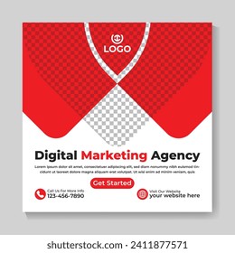Professional creative modern digital marketing social media post design corporate square web banner template
