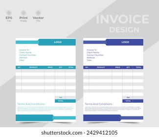 Professional and creative modern invoice template.
