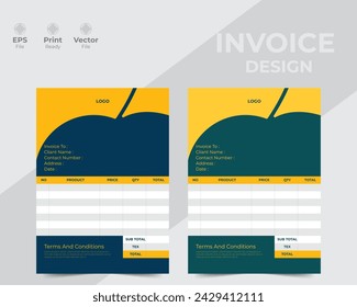 Professional and creative modern invoice template.