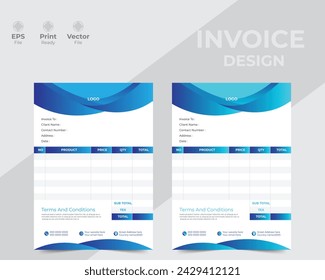 Professional and creative modern invoice template.