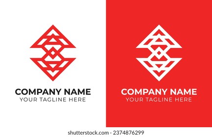 Professional creative modern minimal monogram abstract business logo design template