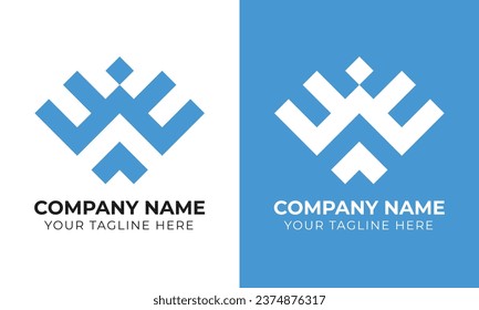 Professional creative modern minimal monogram abstract business logo design template
