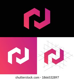 professional creative modern minimalist N letter logo design icon 