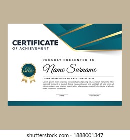 Plantilla de certificado nuevo creativo profesional