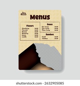Profesional y diseño creativo del cartel del helado del restaurante