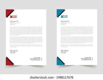 Professional creative and sample  letterhead template design for your business