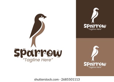 Professionelles und kreatives Sparrow Bird Logo-Design für Unternehmen und Branding