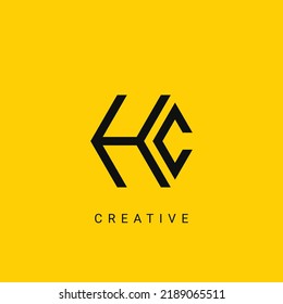 Professional creative trendy awesome artistic HC H C initial based Alphabet icon logo.