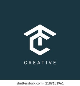 Professional creative trendy awesome artistic CT TC initial based Alphabet icon logo.