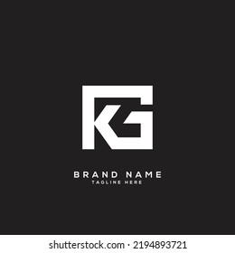 Professional creative trendy awesome artistic KG, GK, K, G initial based Alphabet icon logo.