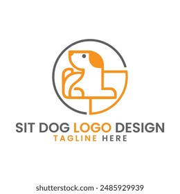 Professional and creative unique Sit Dog Logo design