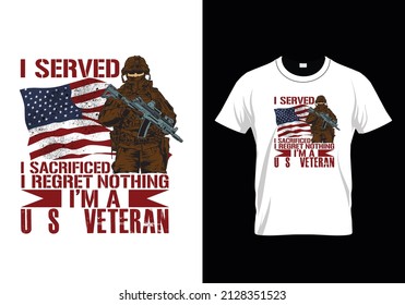 Diseño profesional y creativo de camisetas vectoriales veteranas 