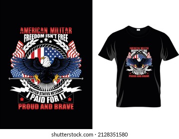 Professional and creative veteran vector t shirt design 
