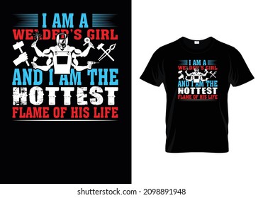 professional and creative welder vector t shirt