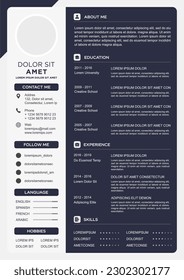 professional curriculum vitae template vector