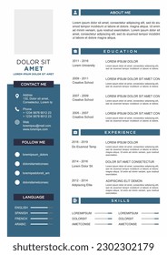 professional curriculum vitae template vector