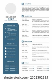 professional curriculum vitae template vector