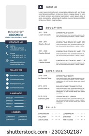 professional curriculum vitae template vector