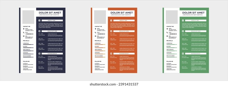 professional curriculum vitae template vector