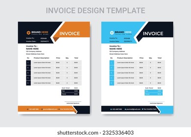 Plantilla de diseño de factura personalizada profesional