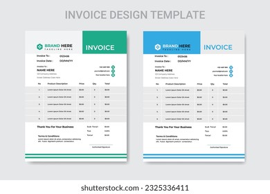 Plantilla de diseño de factura personalizada profesional