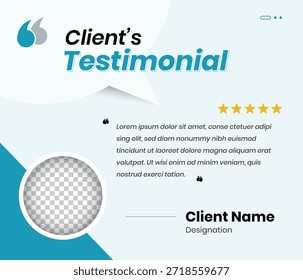 Profesional Cliente Revisión Redes Sociales Post Testimonial Diseño Plantilla