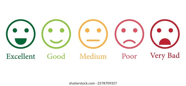 Professional customer satisfaction level icon illustration on white background