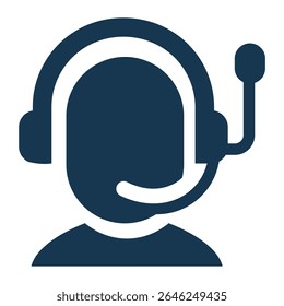 Silhueta de representante profissional de atendimento ao cliente Equipada com um fone de ouvido, simbolizando suporte dedicado e comunicação clara para uma assistência ideal ao cliente