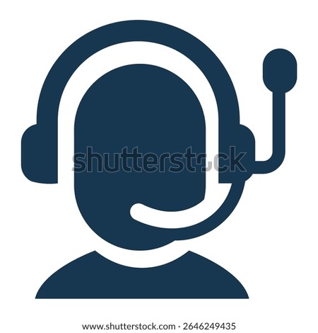 Professional Customer Service Representative Silhouette Icon Equipped with a Headset, Symbolizing Dedicated Support and Clear Communication for Optimal Client Assistance